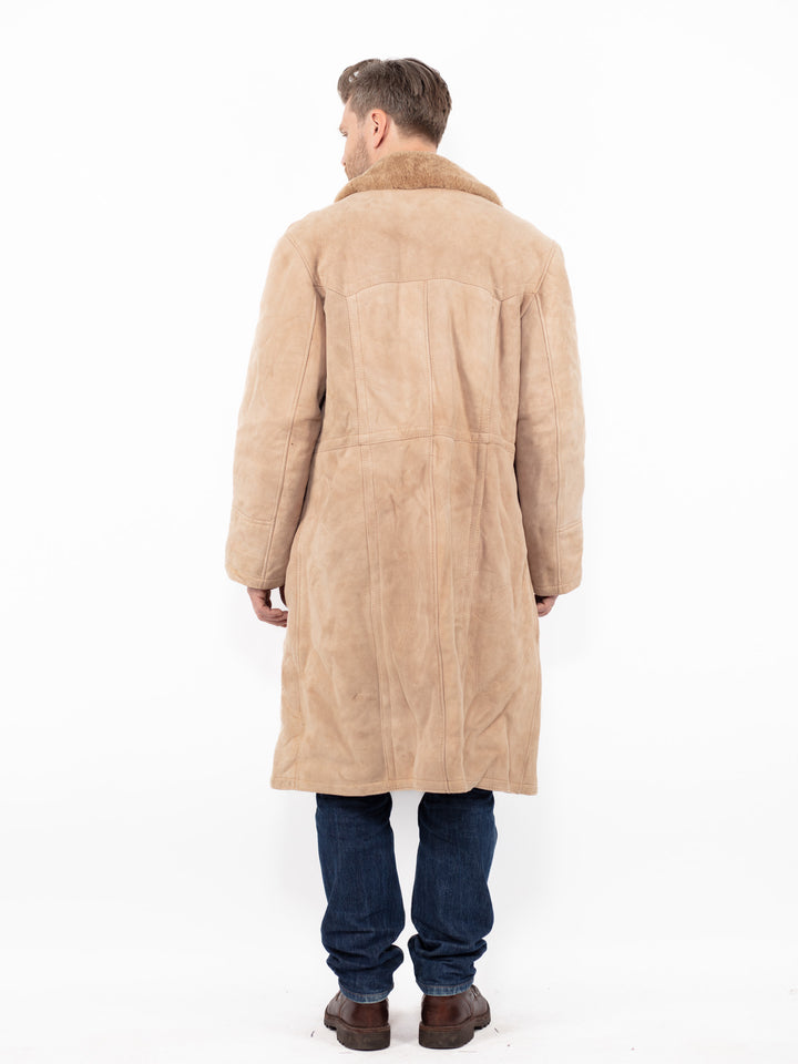 Vintage 80's Men Sheepskin Coat in BeigeZ2637