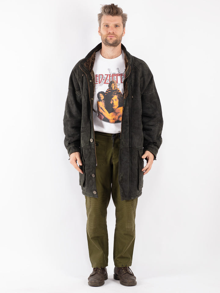Vintage 80's Men Sheepskin in Green