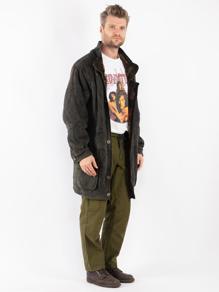 Vintage 80's Men Sheepskin in Green