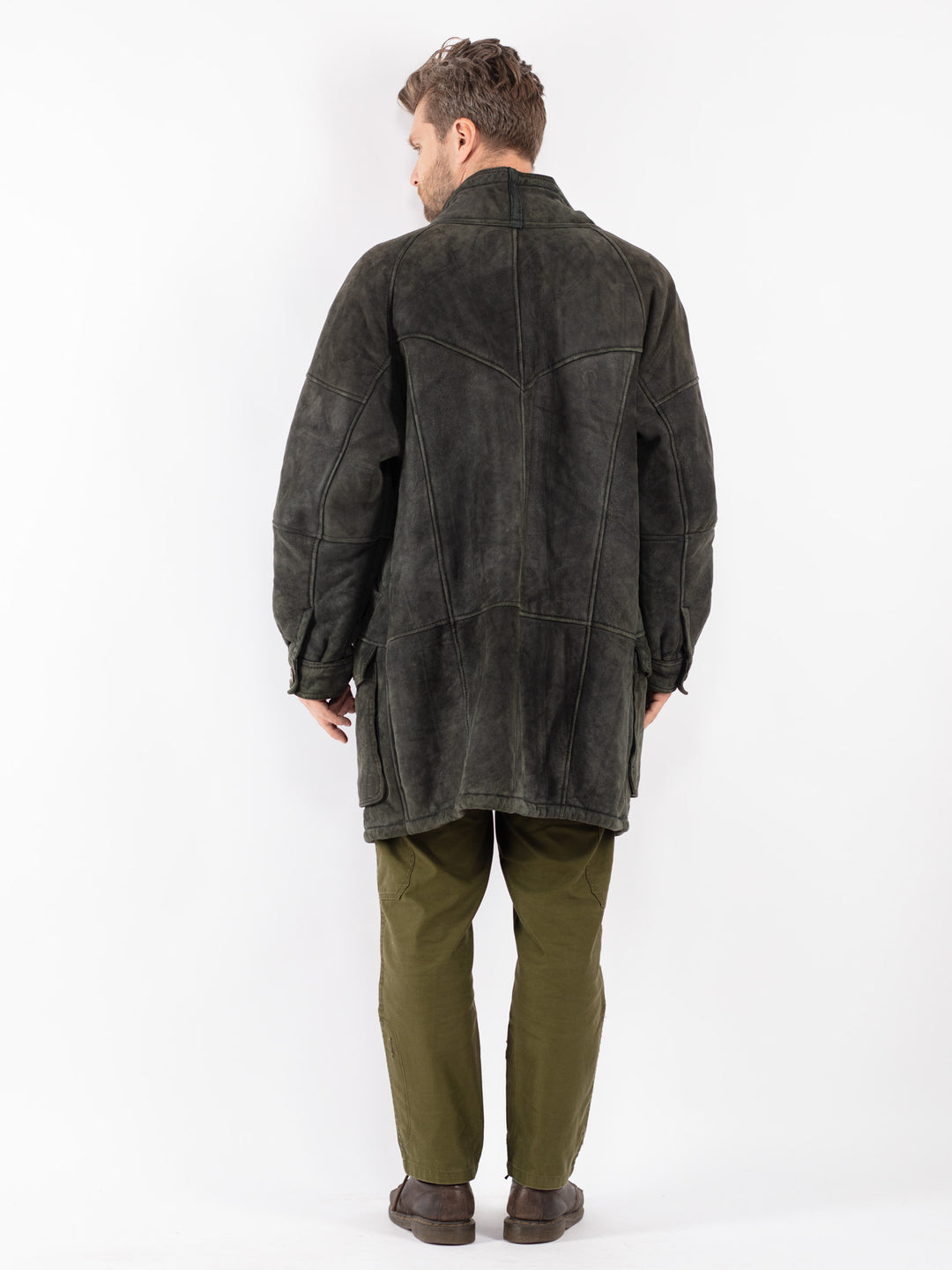 Vintage 80's Men Sheepskin in Green