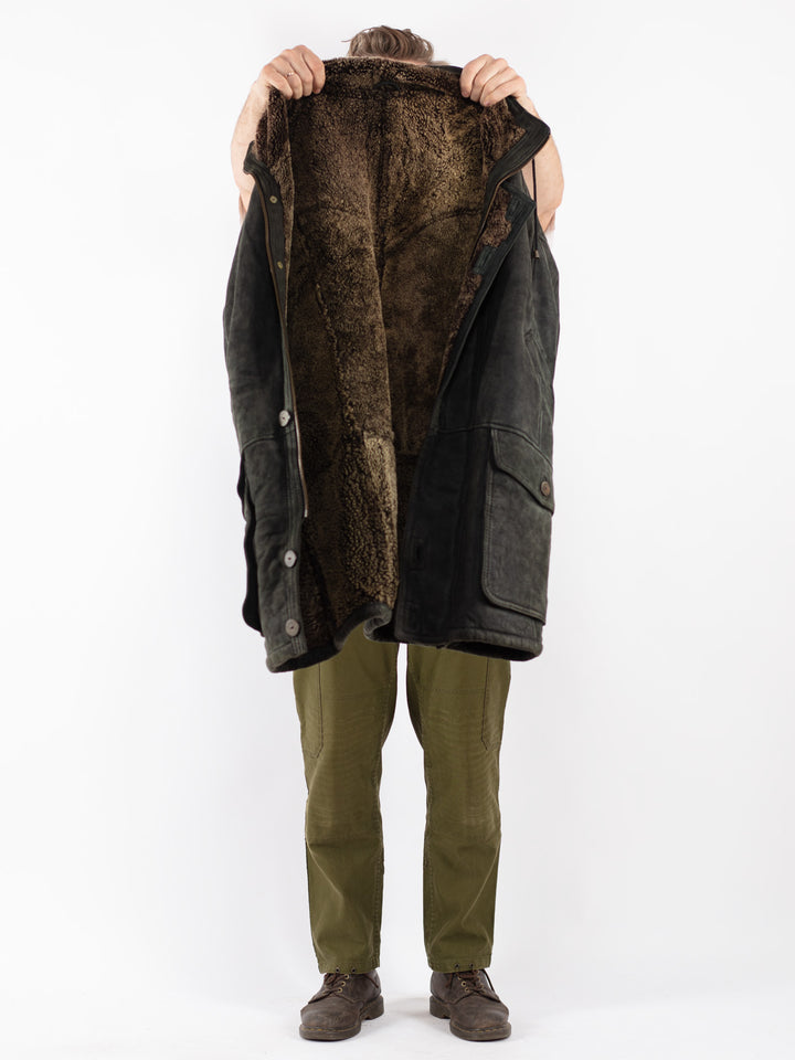 Vintage 80's Men Sheepskin in Green