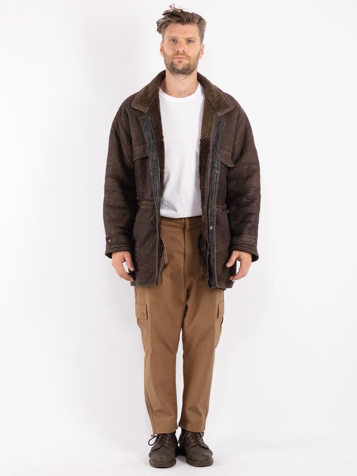 Vintage Men Sheepskin in Brown