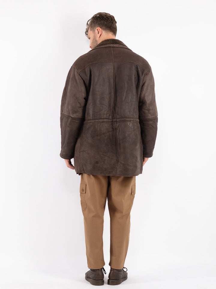 Vintage Men Sheepskin in Brown