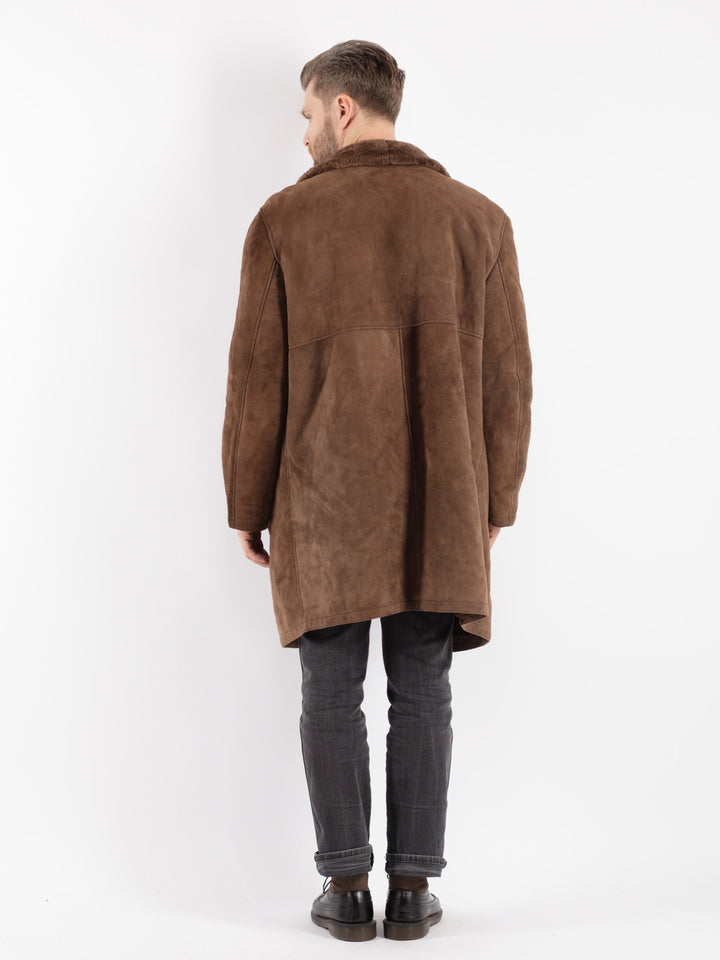 Vintage 70's Men Sheepskin Coat in Brown