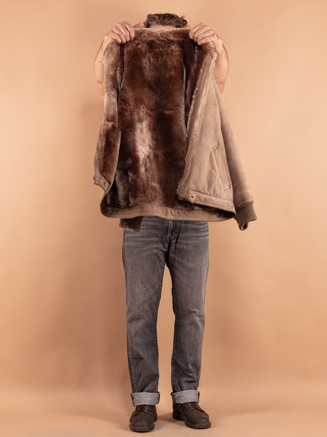 Online Vintage Store 80's Men Sheepskin Bomber Jacket Northern