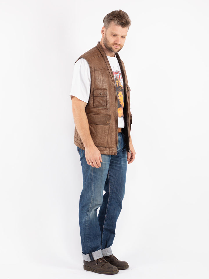 Vintage 80's Men Sheepskin Vest in Beige - NorthernGrip