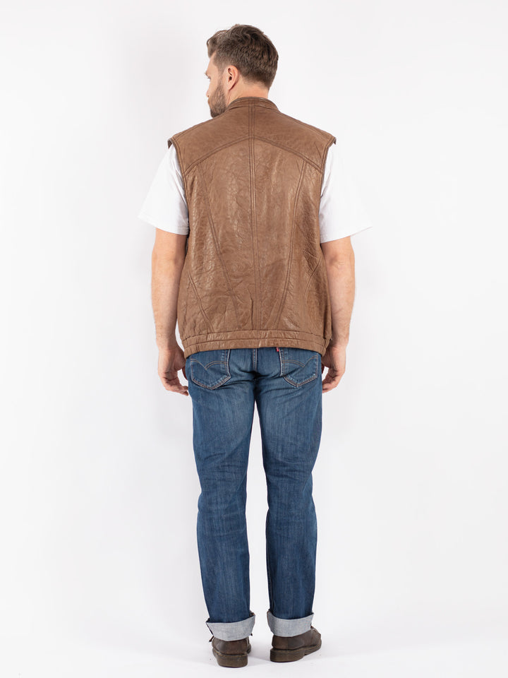 Vintage 80's Men Sheepskin Vest in Beige - NorthernGrip