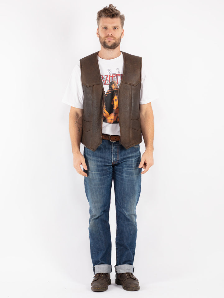 Vintage 80's Men Sheepskin Vest in