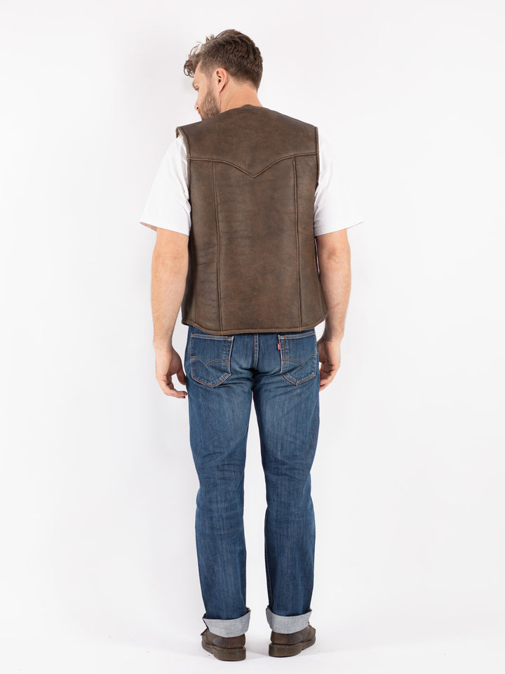 Vintage 80's Men Sheepskin Vest in