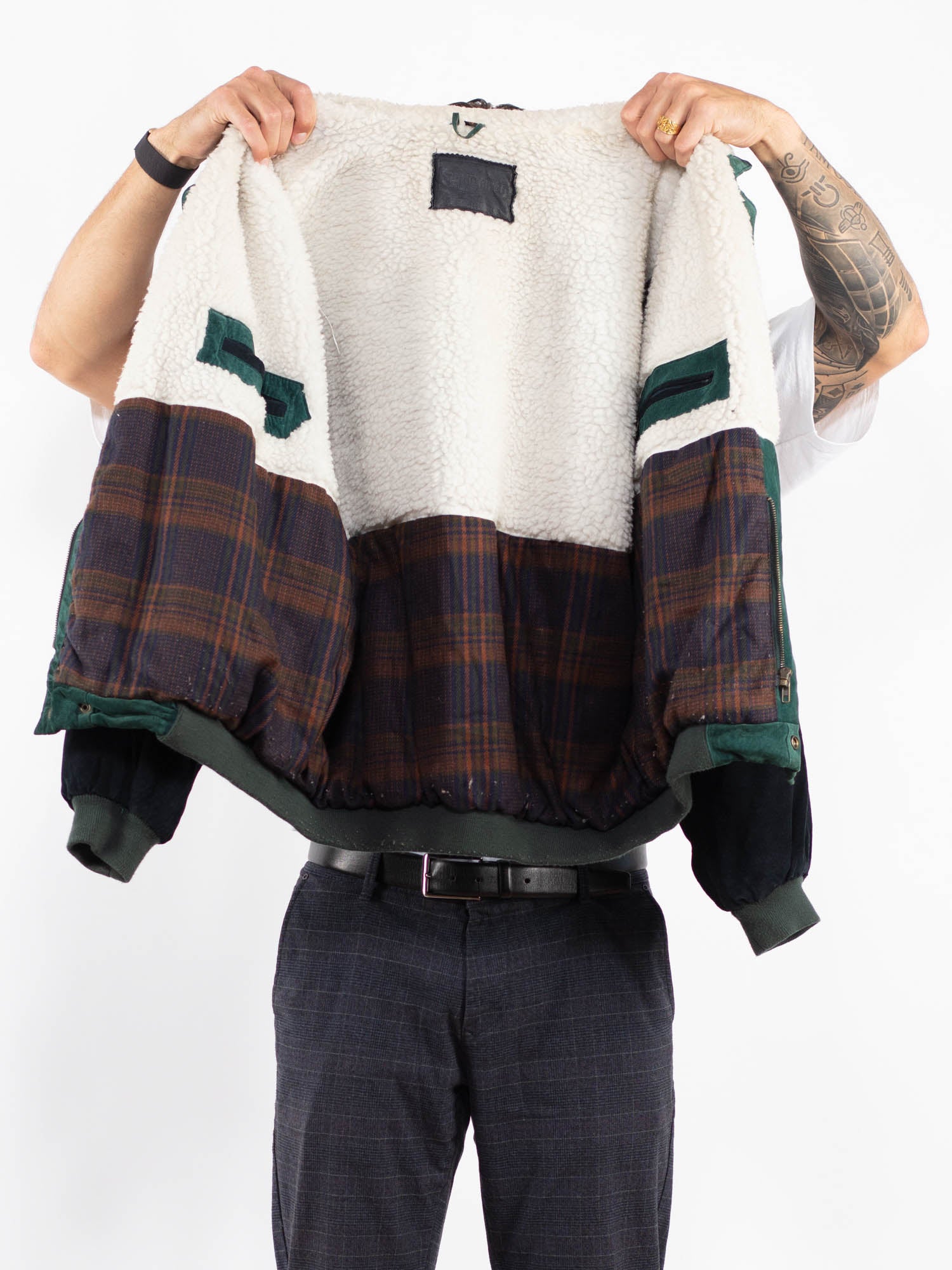 Online Vintage Store | Vintage 80's Men Aztec Suede Bomber Jacket