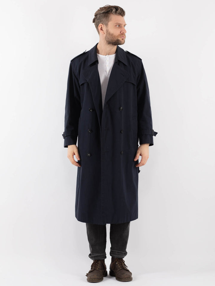 Vintage 80's Men Trench Coat in BlueZ934
