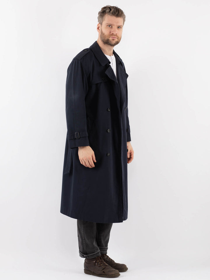 Vintage 80's Men Trench Coat in BlueZ934