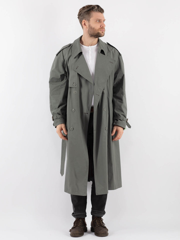 Vintage 90's Men Trench Coat in GrayZ935