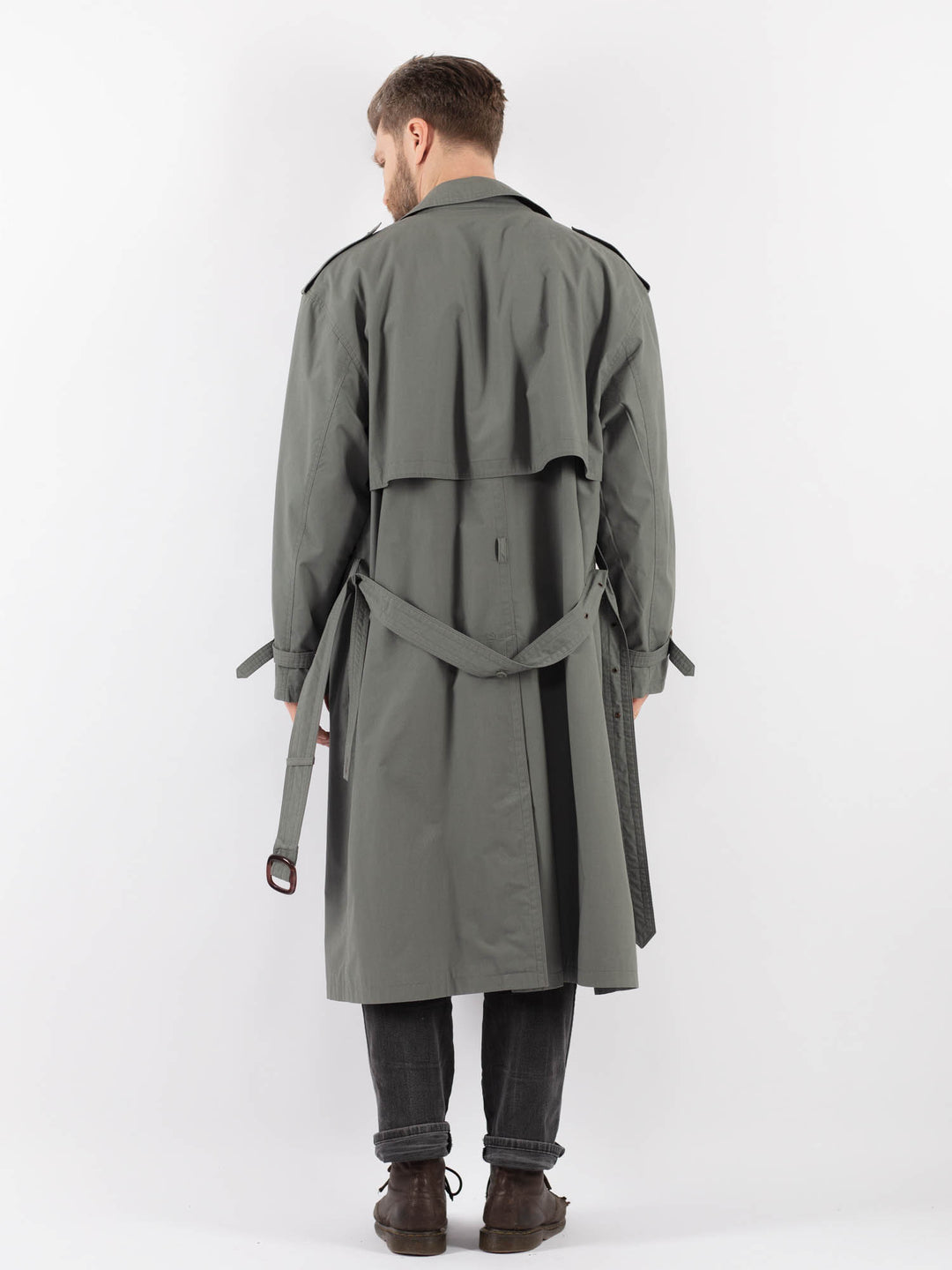 Vintage 90's Men Trench Coat in GrayZ935