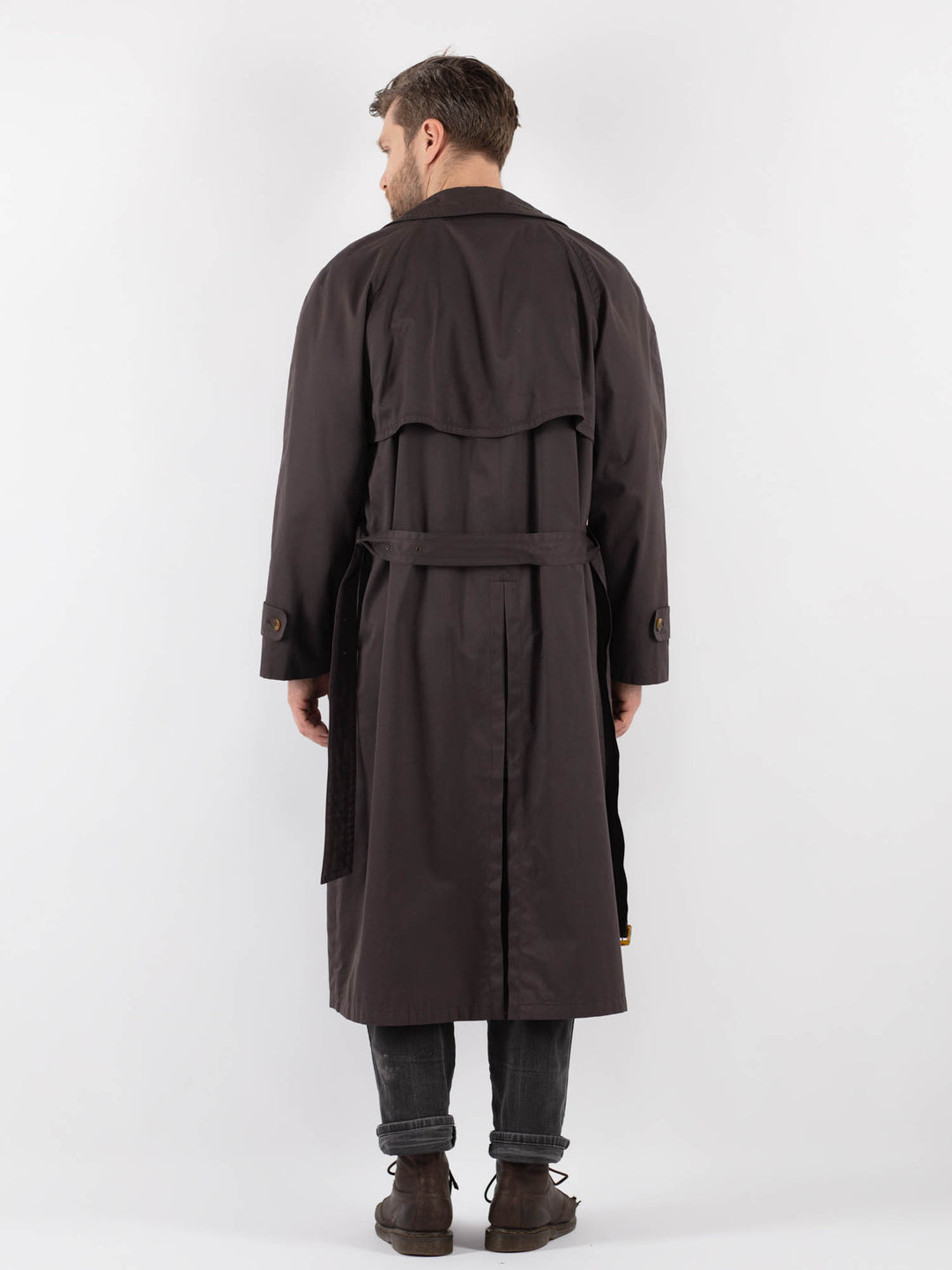 Vintage 80's Men Trench Coat in Brown