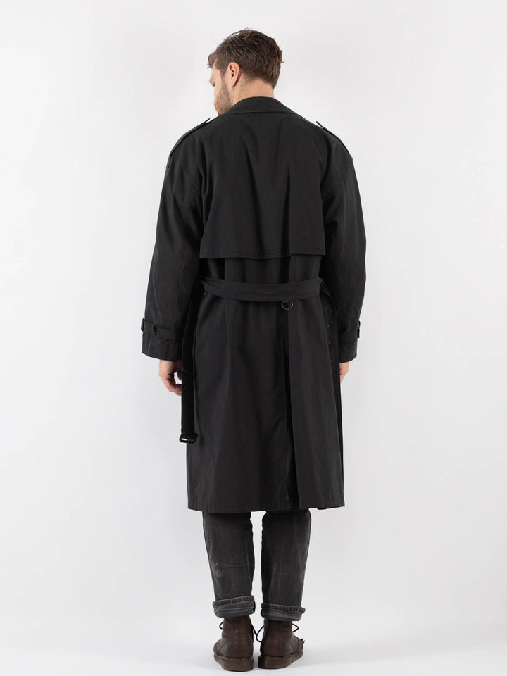 Vintage 80's Men Trench Coat in Gray