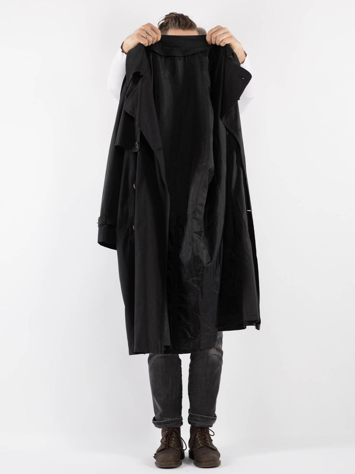 Vintage 80's Men Trench Coat in Gray