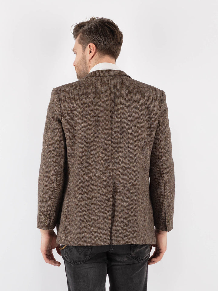 Vintage 80's Men Harris Tweed Jacket in Beige - NorthernGrip