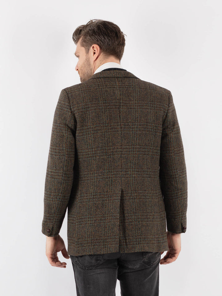 Vintage 80's Men Harris Tweed Jacket in GreenZ709