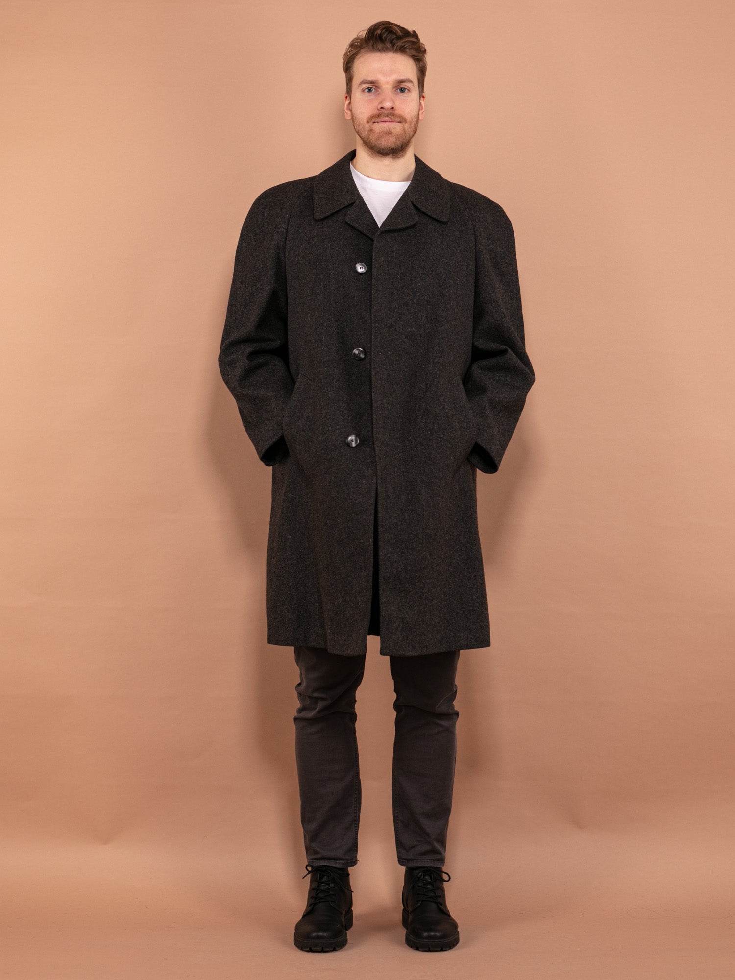 Online Vintage Store | 80's Men Wool Maxi Coat | Northern Grip