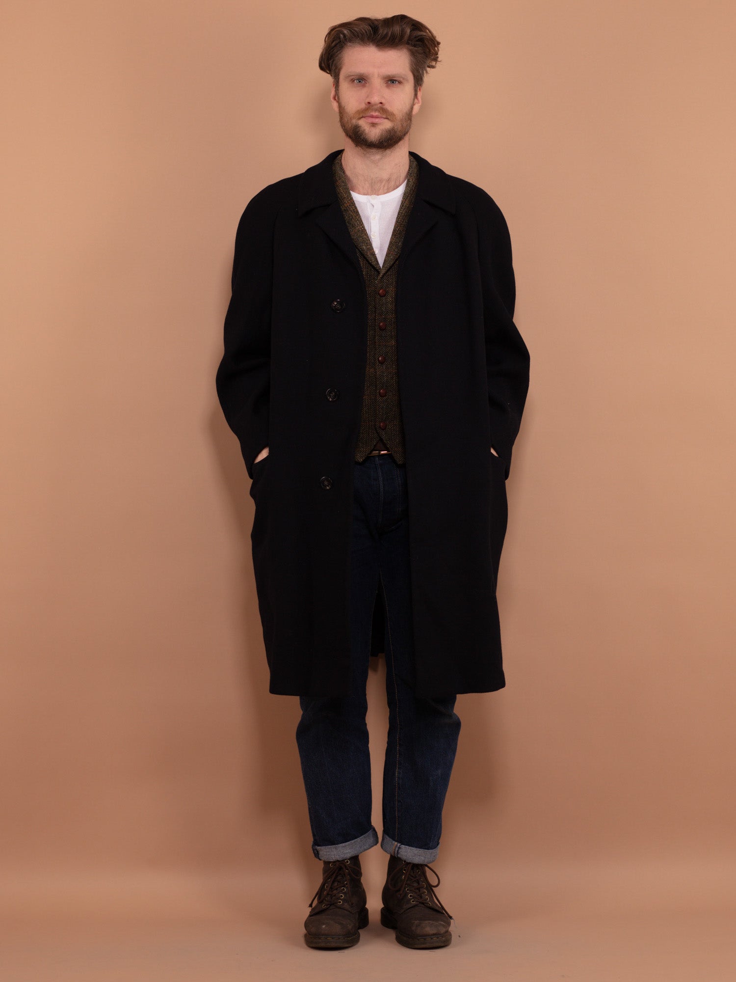 Online Vintage Store 80 s Men Wool Coat Northern Grip NorthernGrip