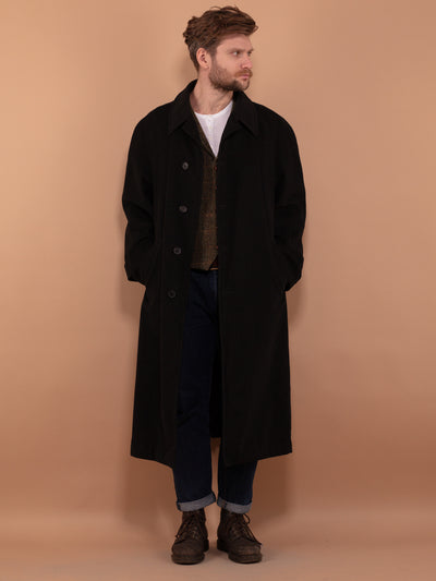 Wool Long Coat 80's, Classic Wool Coat Size L, Gray Wool Coat, Vintage Wool Coat For Men, Tyrol Wool Mens Coat, Vintage Outerwear, Timeless