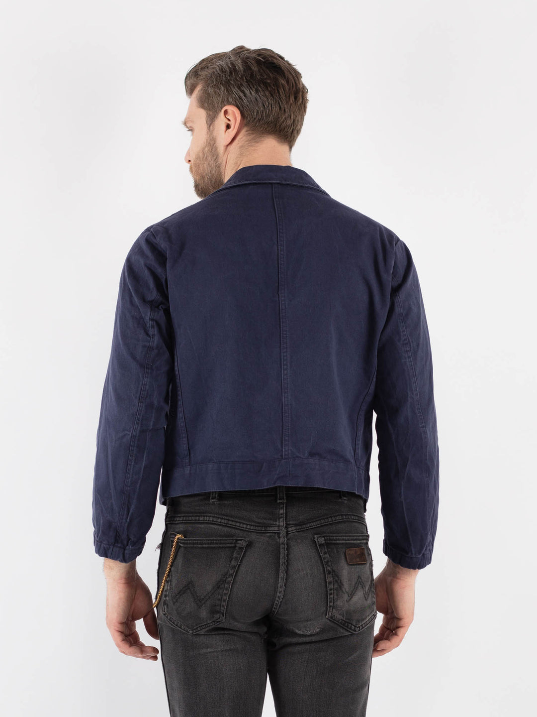 Vintage 80's Men Work Jacket in Blue