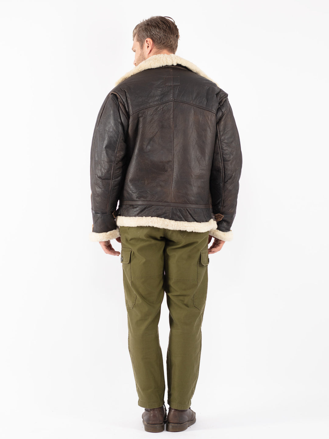 Vintage 70's Men Sheepskin Jacket in Brown