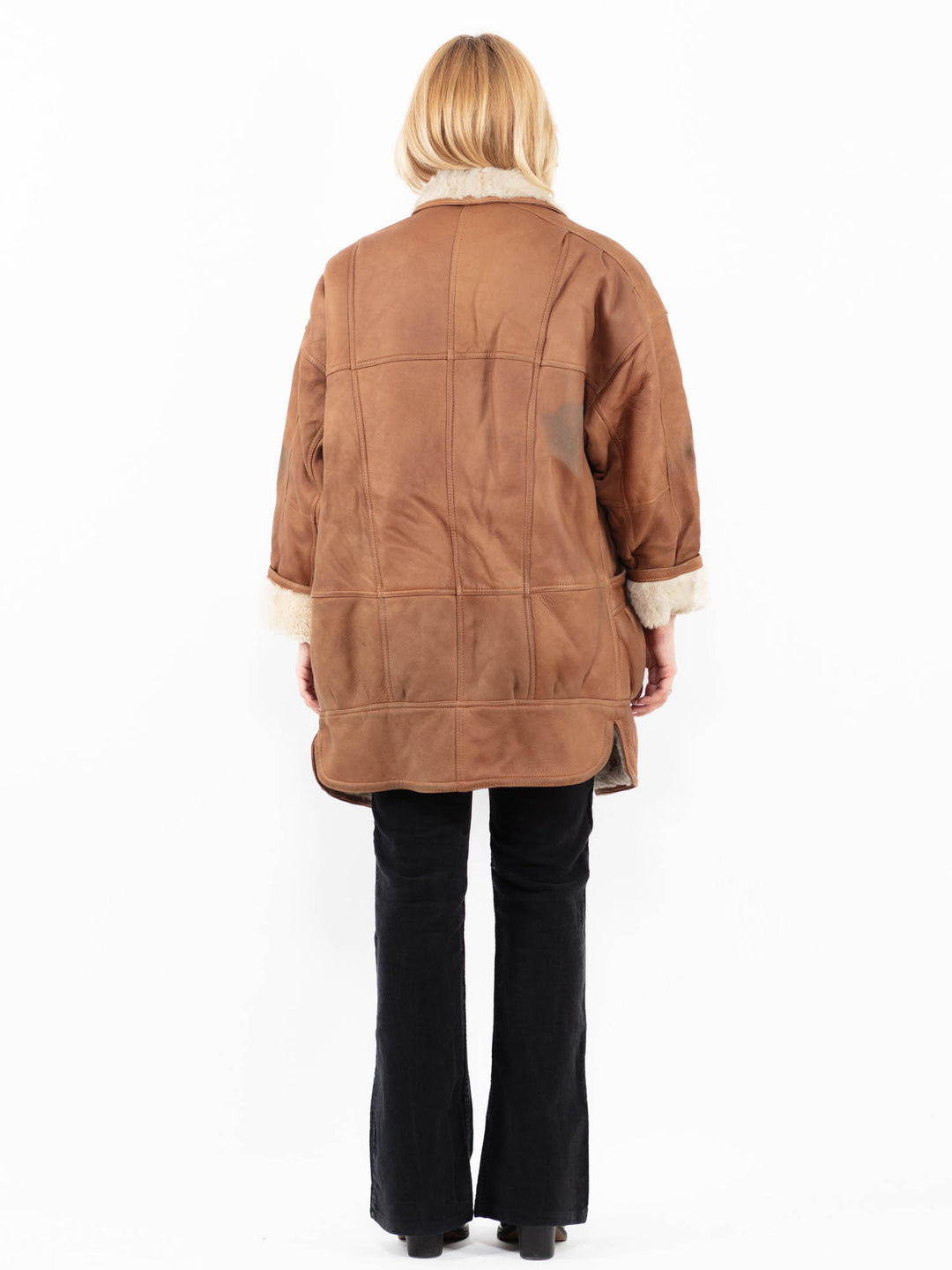 Vintage 80's Women Sheepskin Coat in BrownA0190