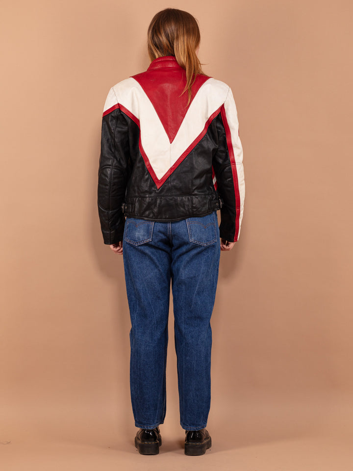 Vintage 80's Women Biker Racing Jacket - NorthernGrip