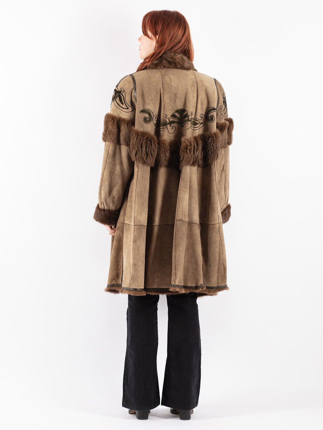 Vintage 80's Women Fur Coat in BeigeV8351