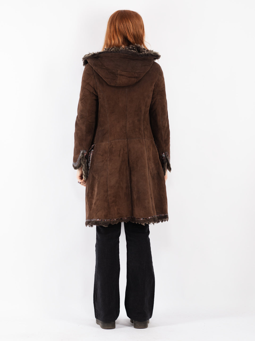 Vintage 80's Women Sheepskin Coat in Brown