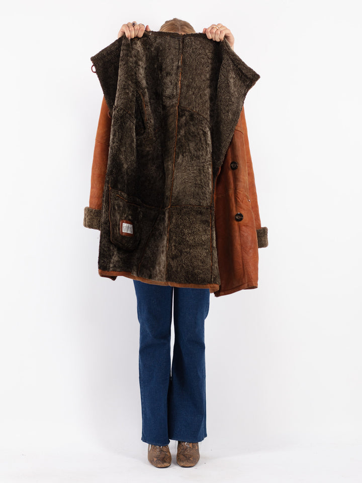 Vintage 80's Women Sheepskin Coat in