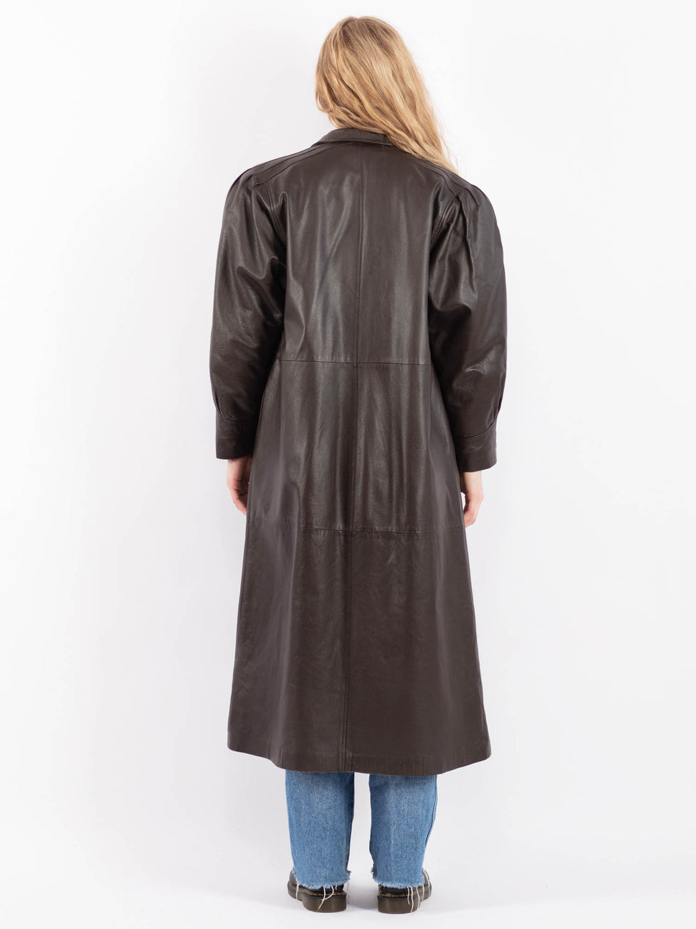 Vintage 80's Women Leather Coat in BrownV9483