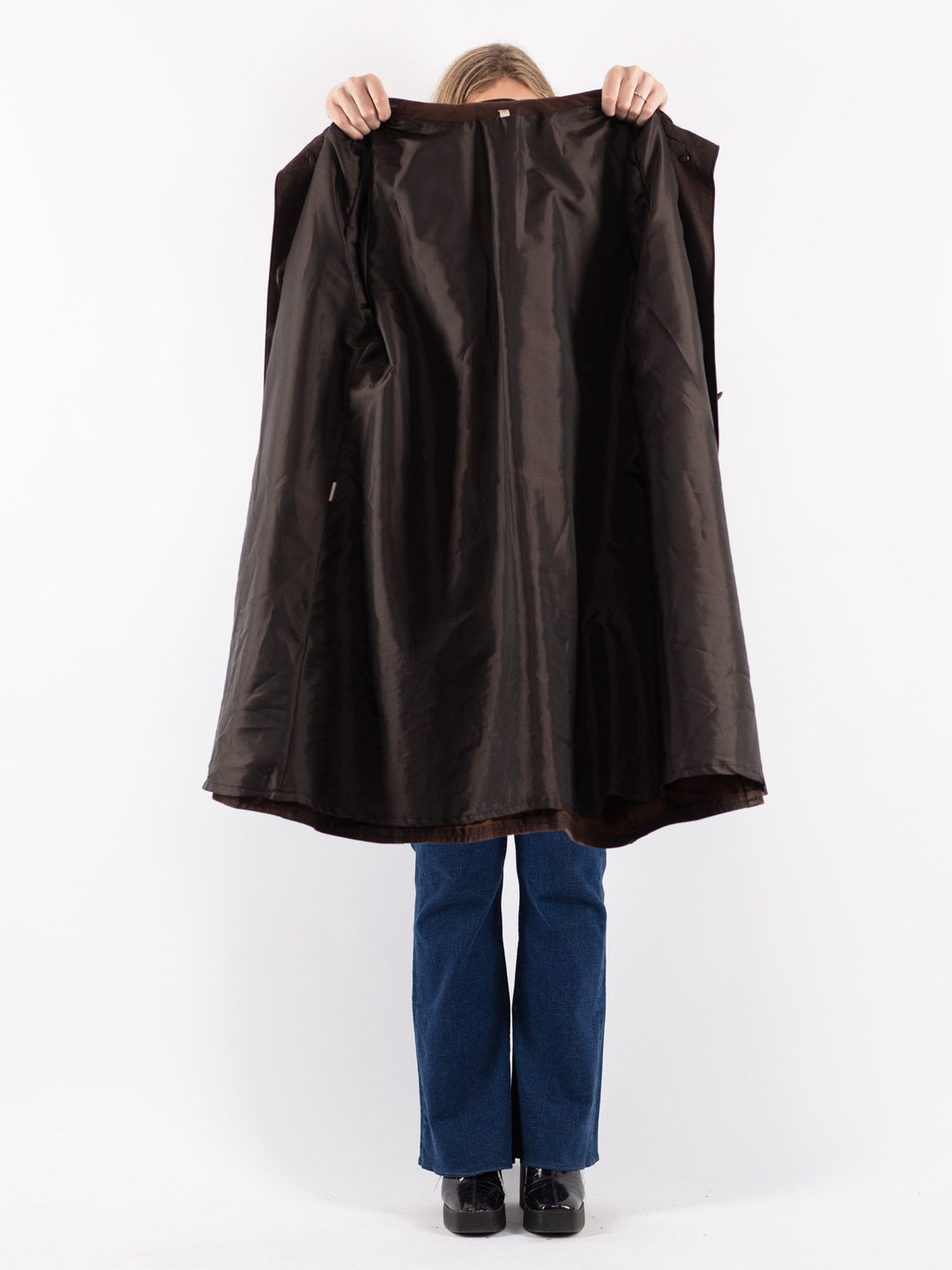 Vintage 90's Women Hooded Leather Coat in Brown - NorthernGrip