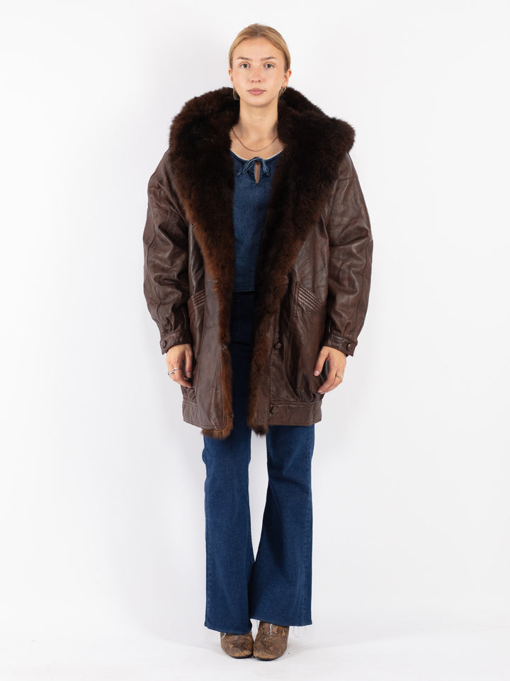 Vintage 80's Women Leather in Brown