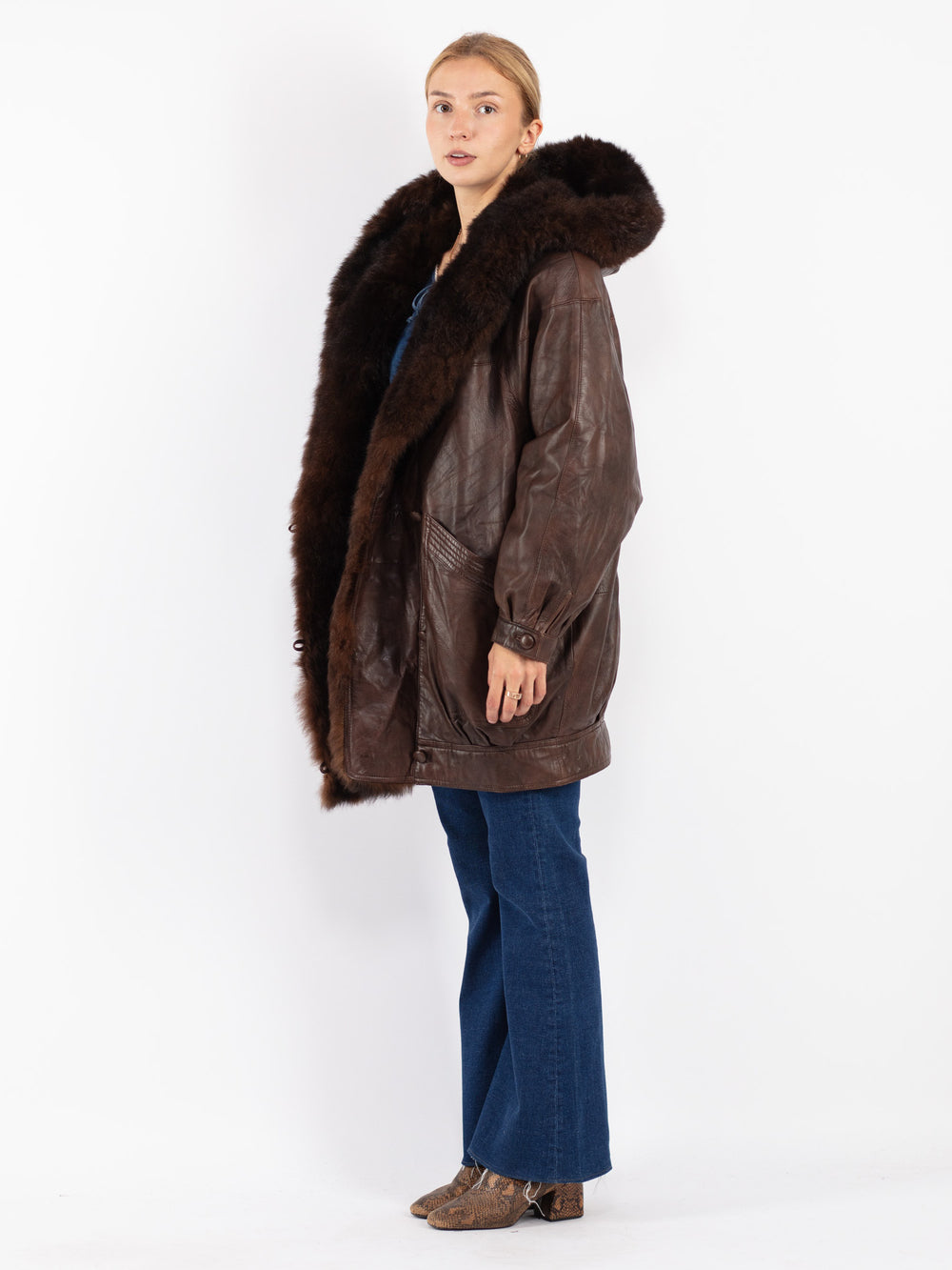 Vintage 80's Women Leather in Brown
