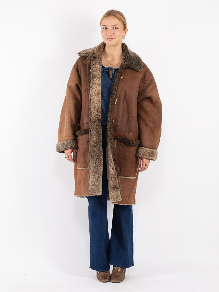 Vintage 80's Women Sheepskin in Brown
