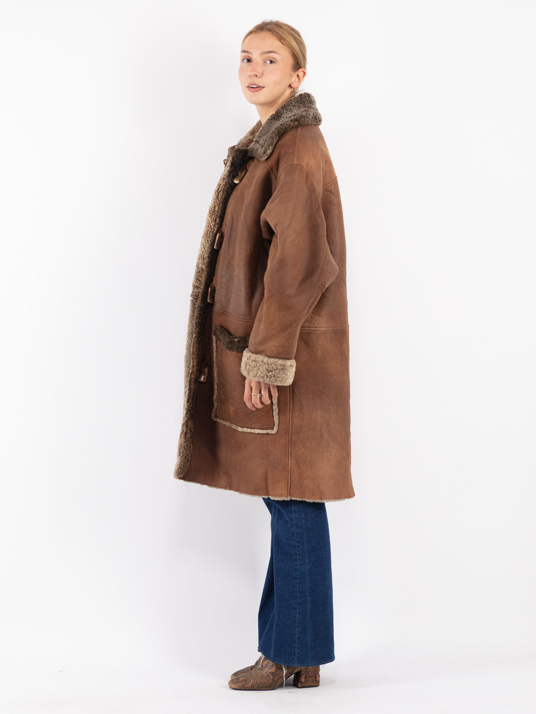 Vintage 80's Women Sheepskin in Brown