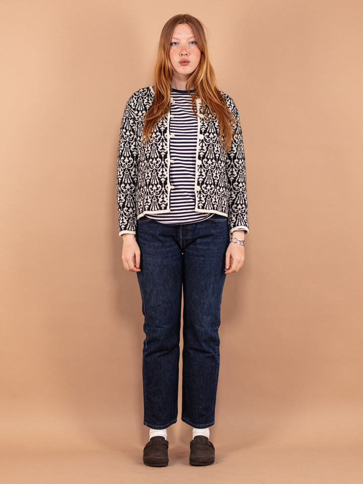 Vintage 80's Women Patterned Cardigan - NorthernGrip