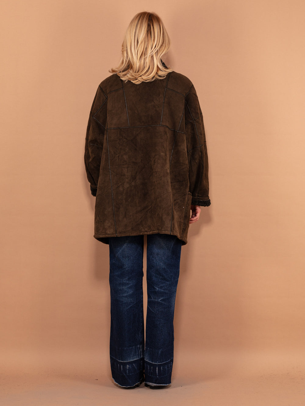 Vintage 80's Women Sheepskin Coat in Moss Green - NorthernGrip