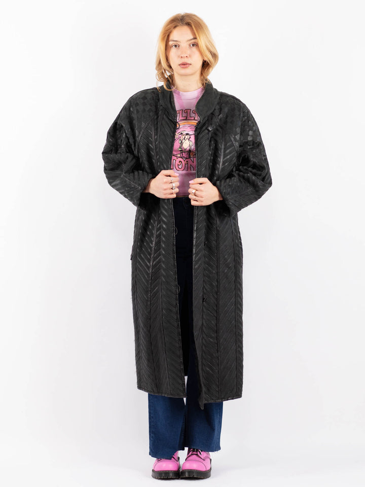 Vintage 80's Women Sheepskin Shearling in BlackV9539