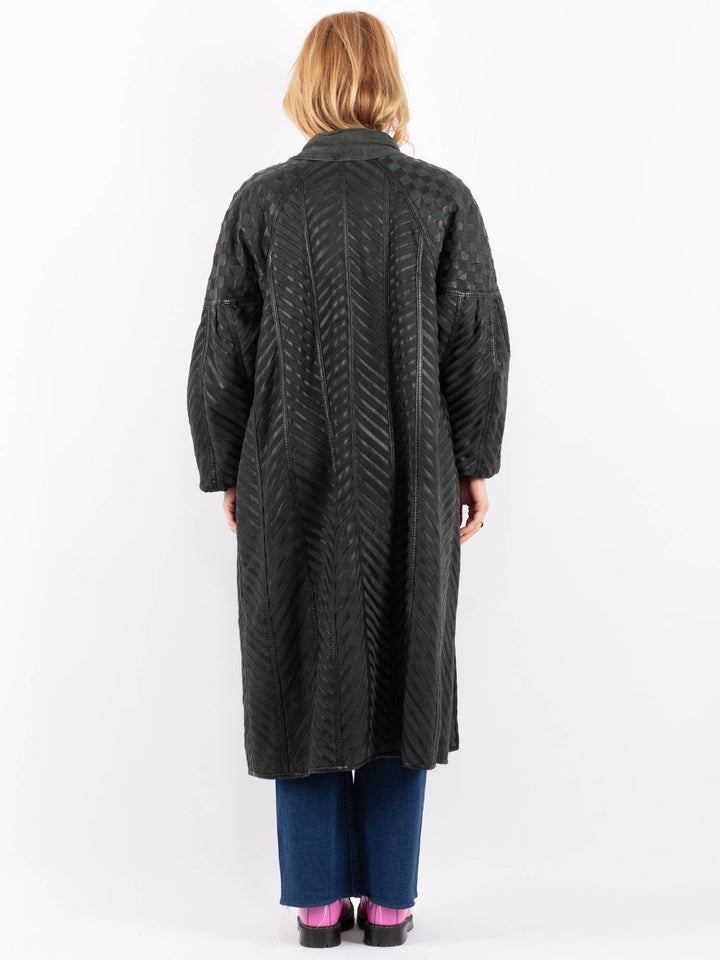 Vintage 80's Women Sheepskin Shearling in BlackV9539