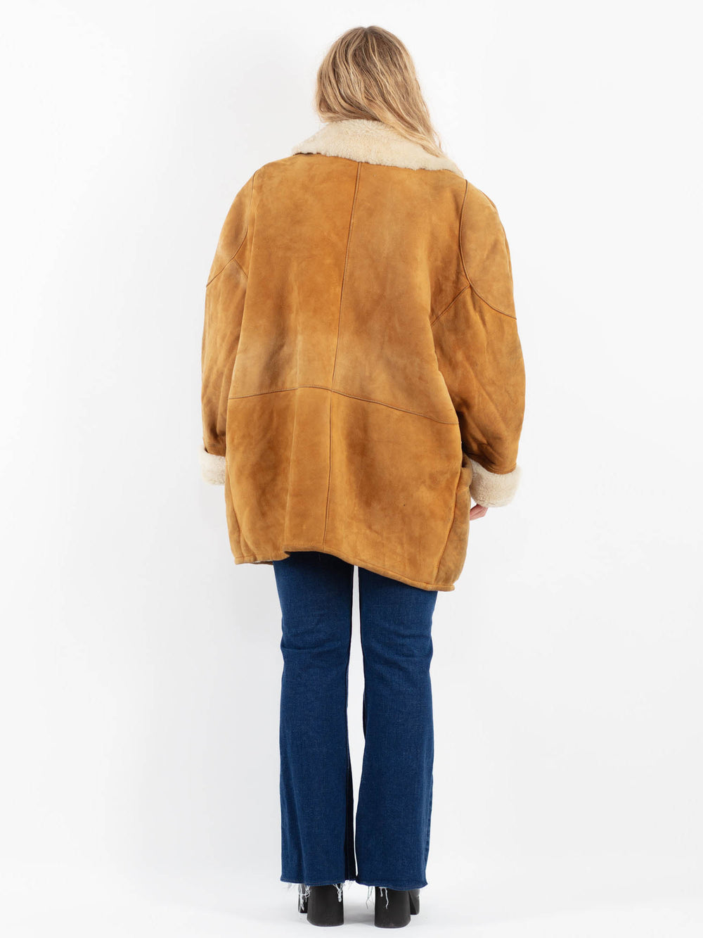 Vintage 80's Women Sheepskin Coat in BrownV9843
