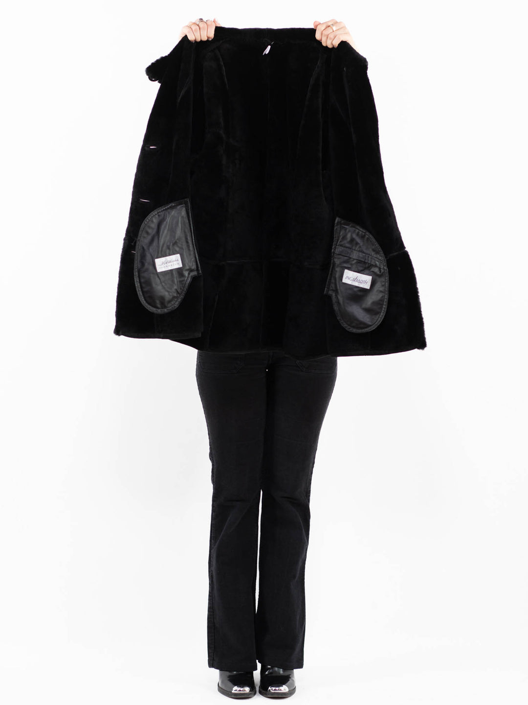 Vintage 80's Women Sheepskin in BlackA0138