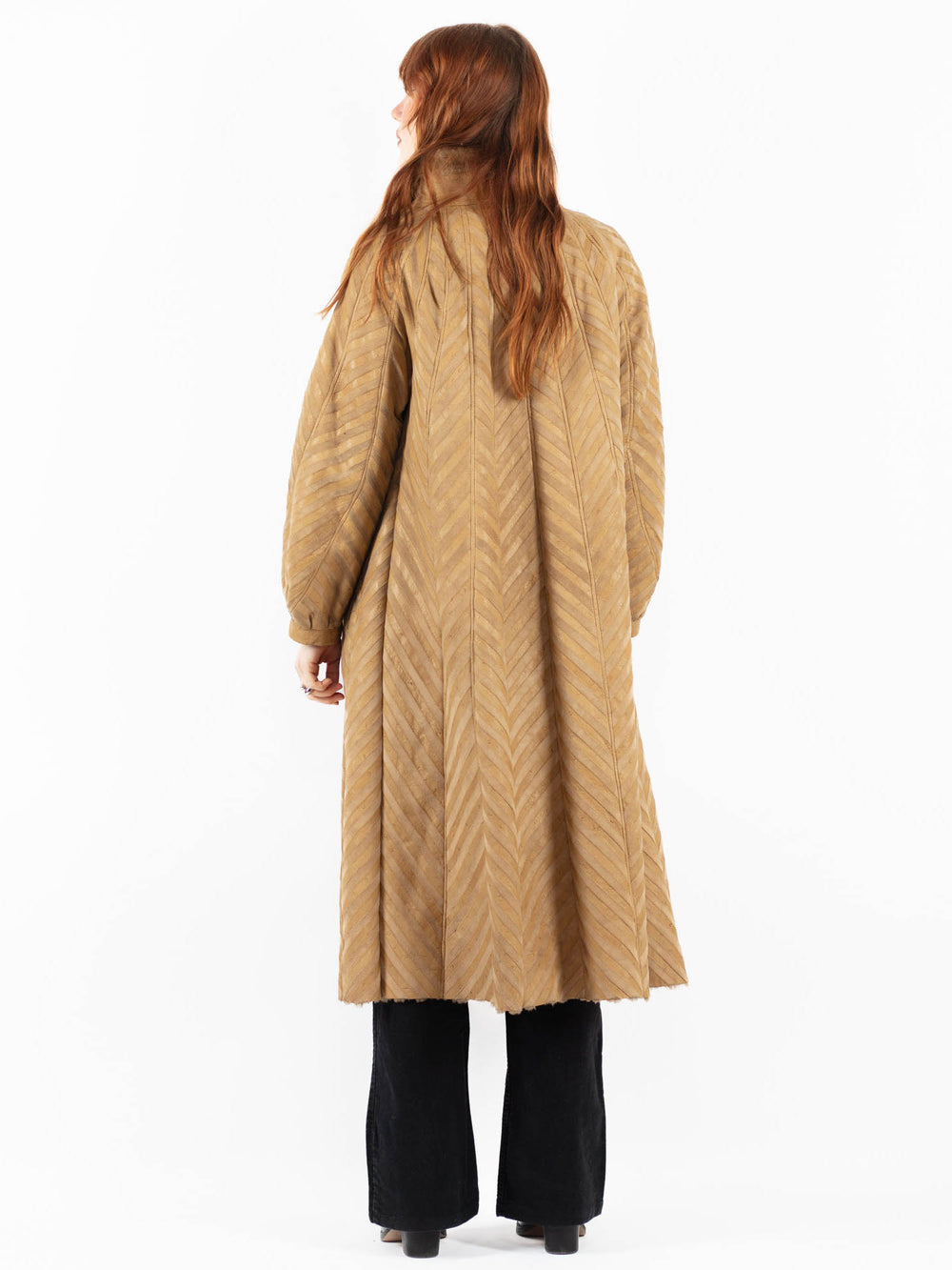 Vintage 80's Women Sheepskin Coat in BeigeV9748