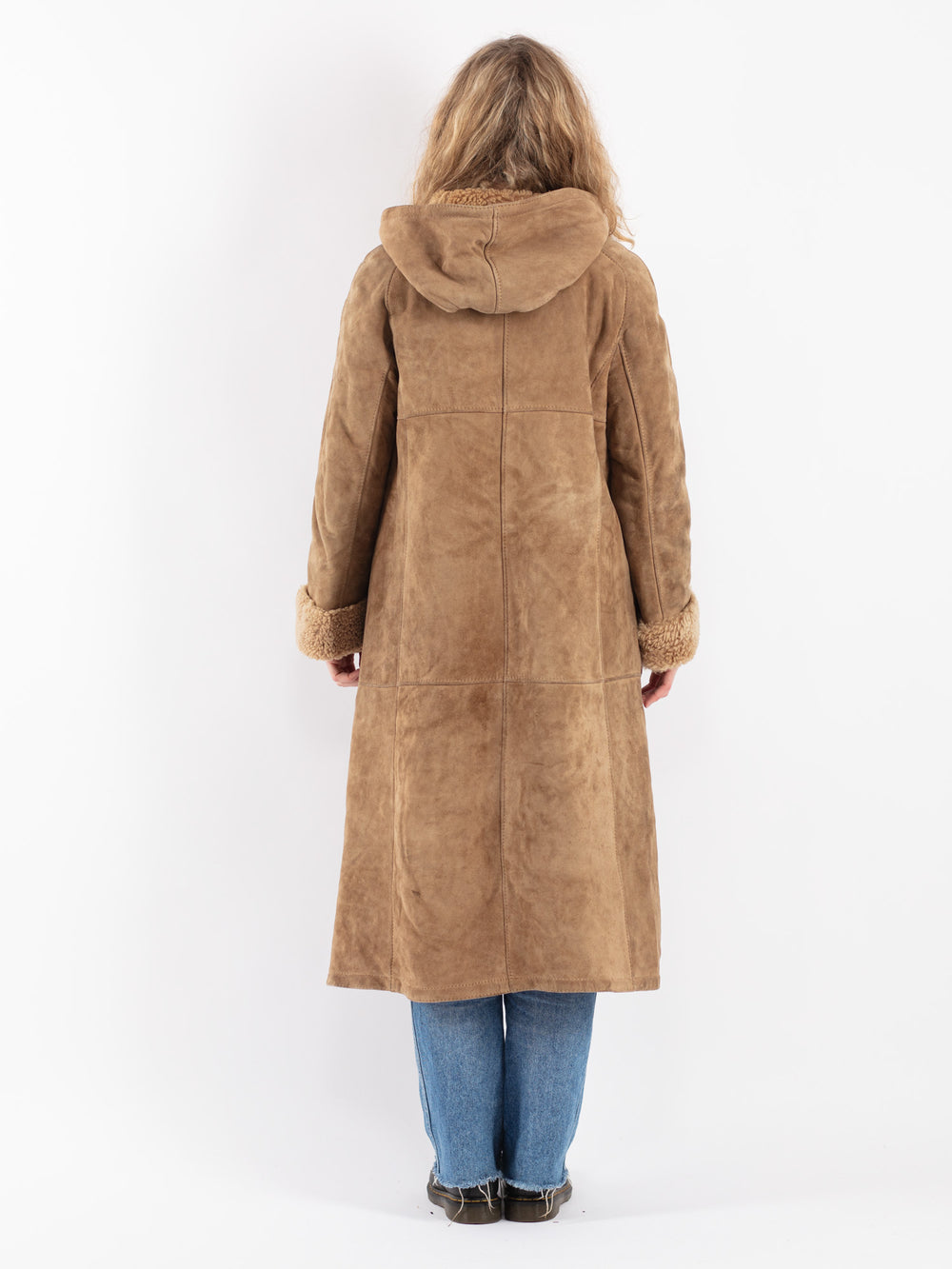 Vintage 80's Women Sheepskin Coat in BeigeV9035