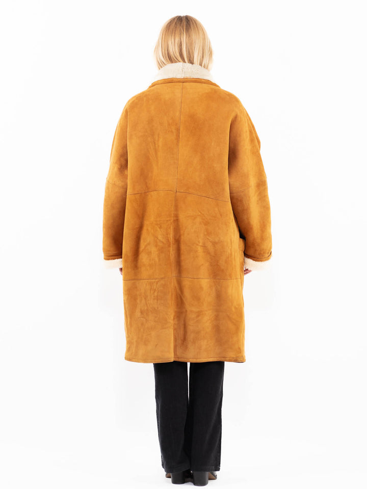 Vintage 80's Women Sheepskin Coat in BrownA1048