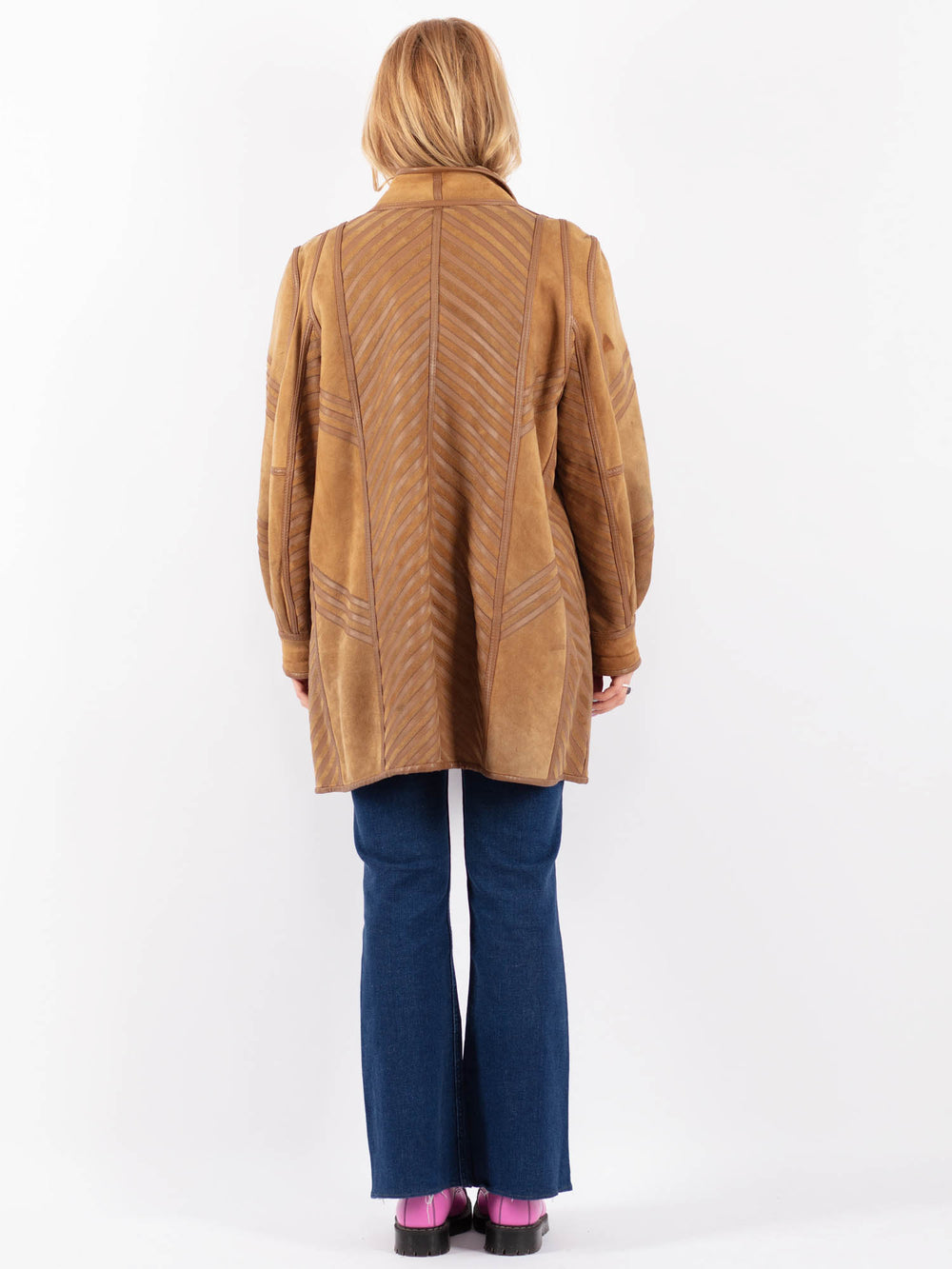 Vintage 80's Women Sheepskin Coat in BrownV9546