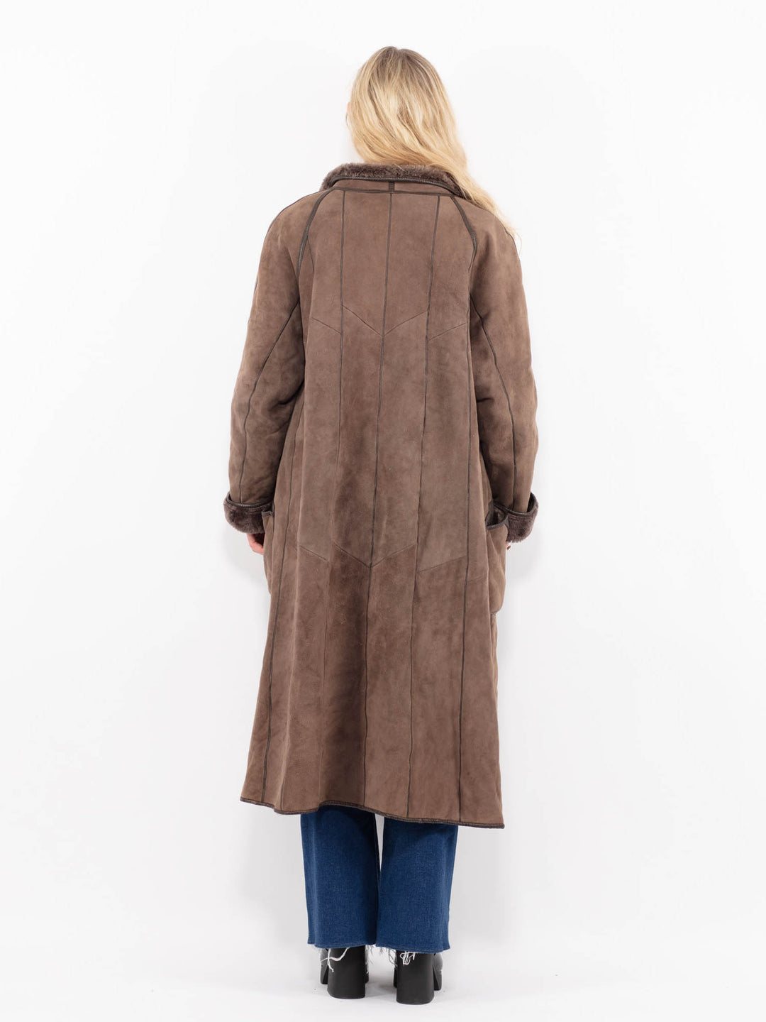 Vintage 80's Women Sheepskin Coat in BrownA0989